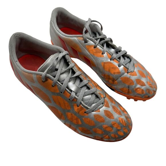 Adidas Predator Absolado Instinct Sneakers Womens Size 8 Silver Orange Lace-Up - Picture 1 of 11
